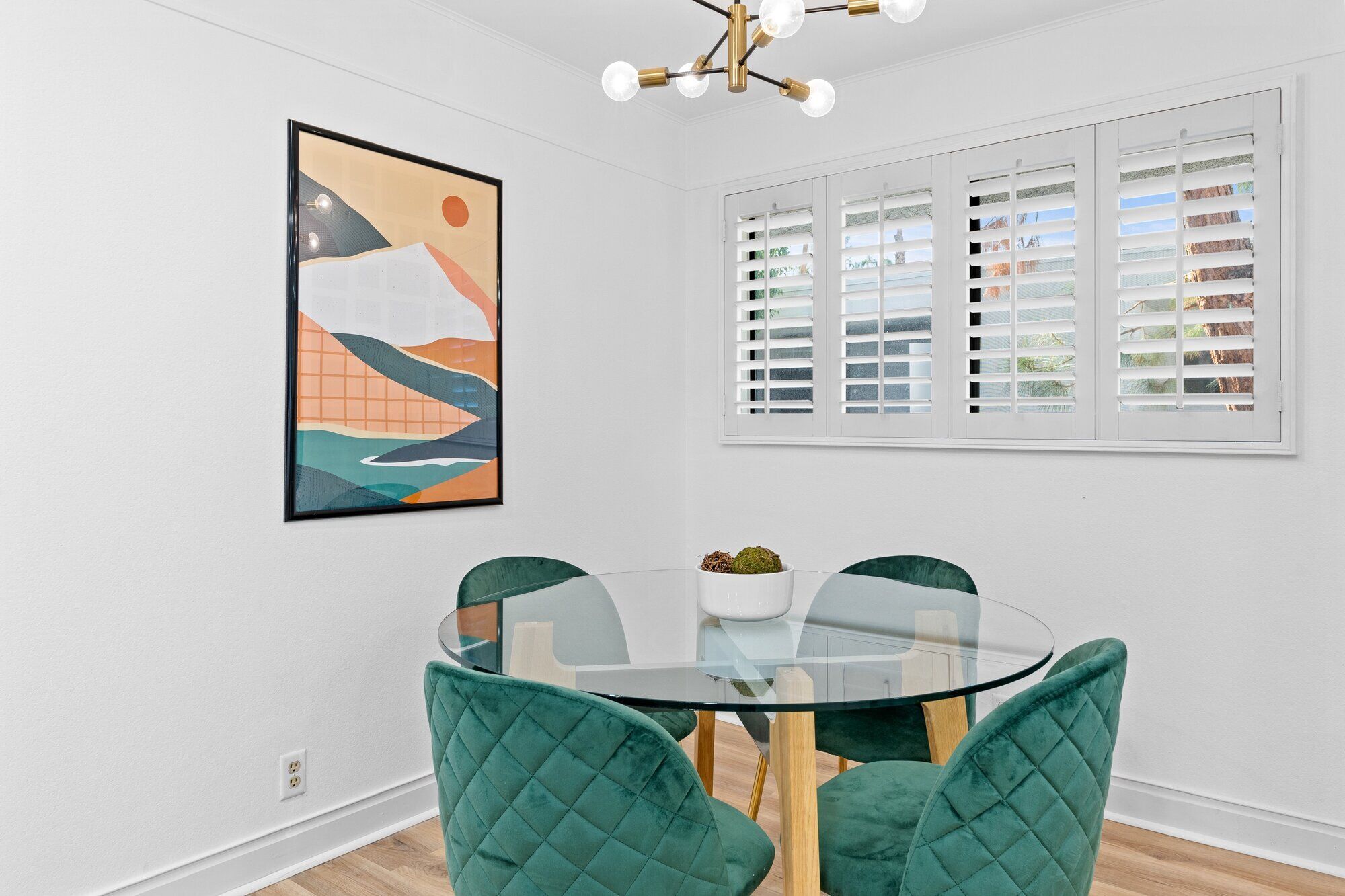Primary suite with king bed and coastal-desert design at The Sundune