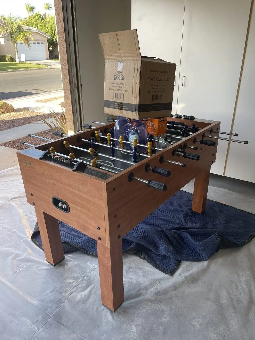 Foosball table from Facebook Marketplace at The Cozy Cactus game room