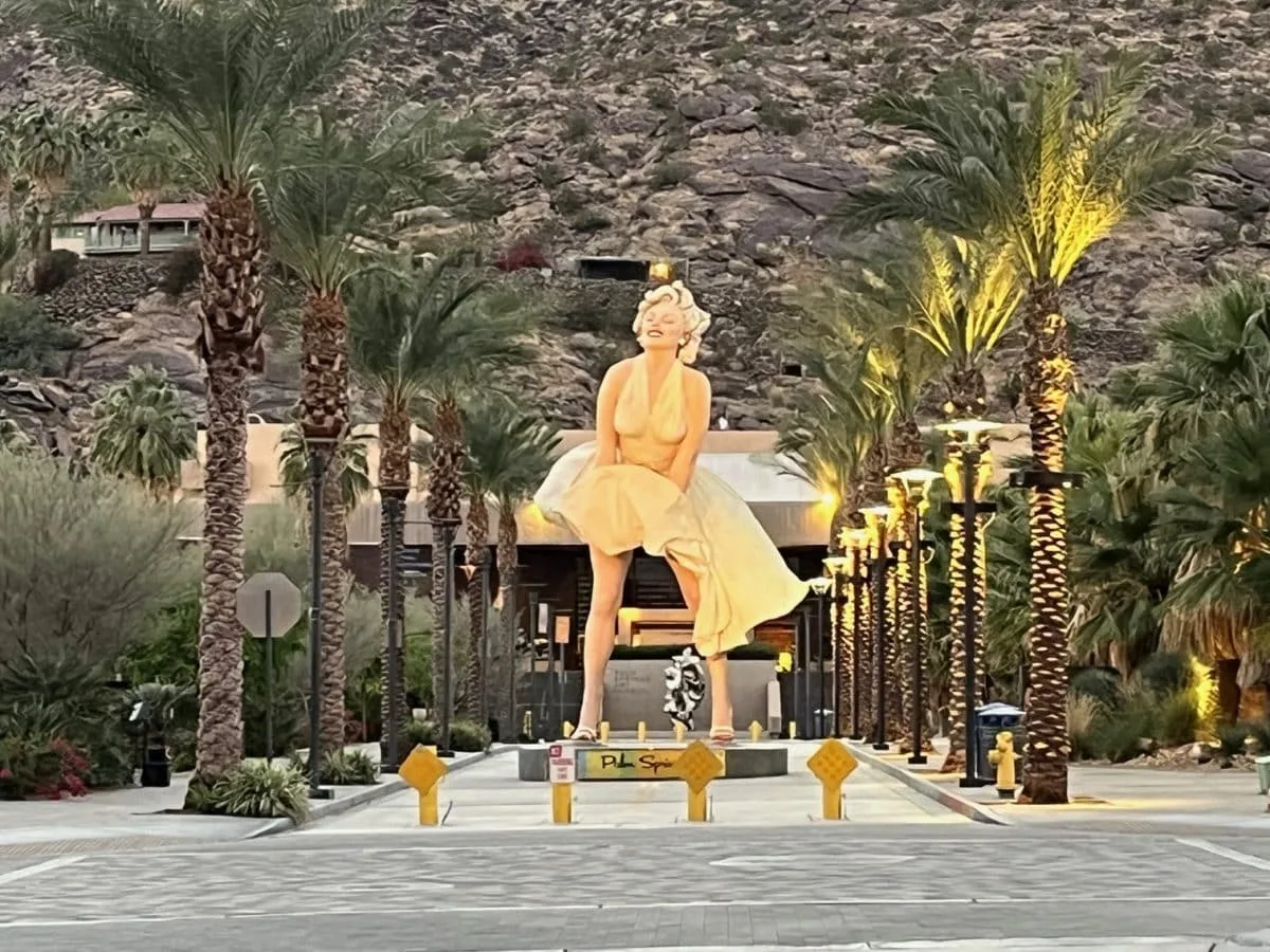 Marilyn Monroe statue on Palm Canyon Drive in downtown Palm Springs California