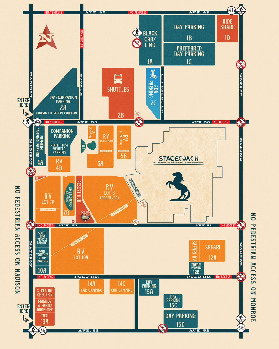 Official Stagecoach festival parking and grounds map
