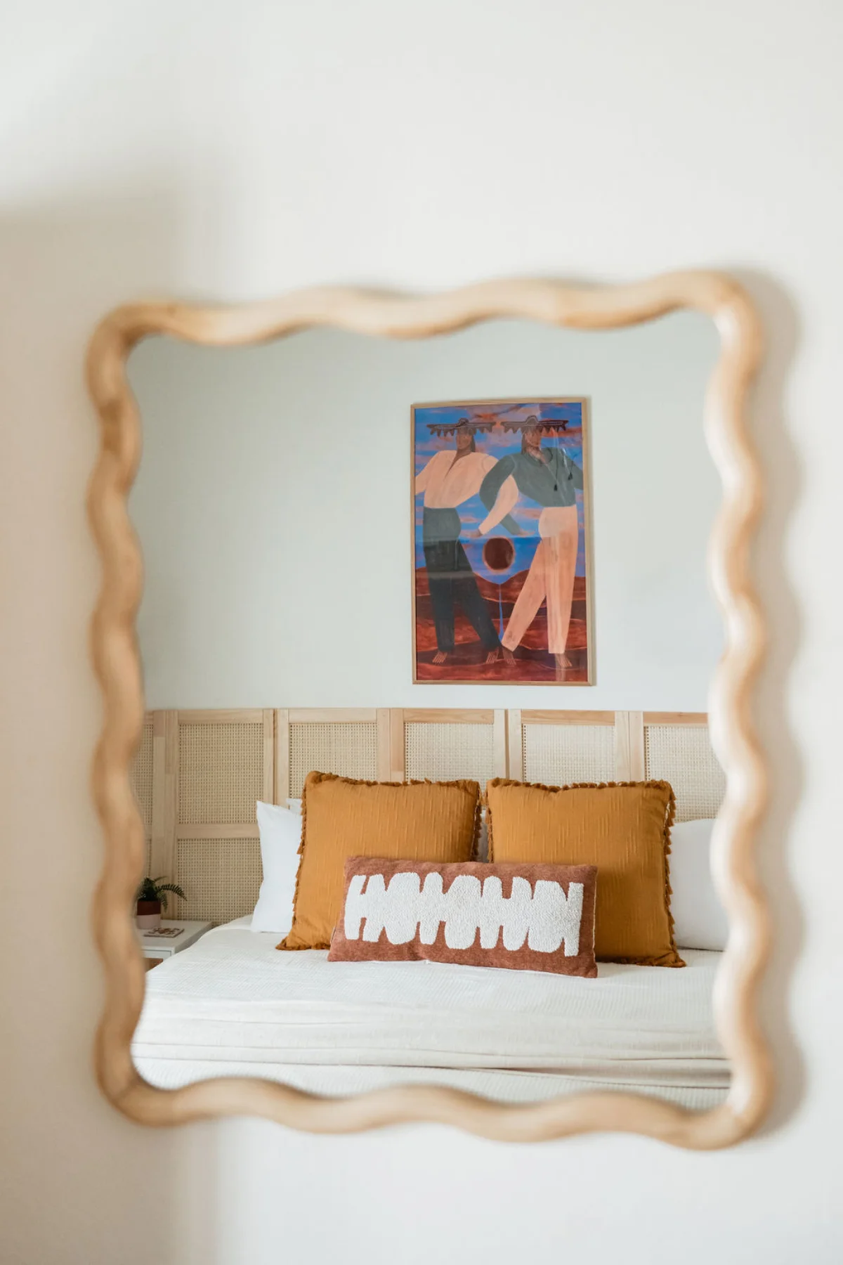Terra Luz Cali Room detail shot with warm rust and sand tones